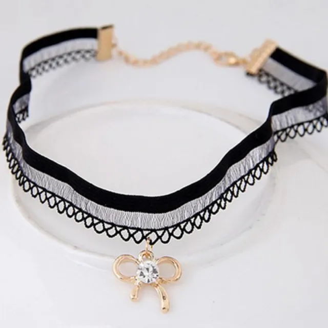 Choker verižica s pentljico zlata
